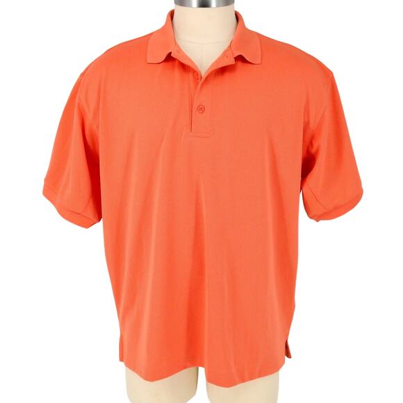 Columbia PFG Polo Shirt Mens Large Orange Vented Stretch Knit Fishing Gorpcore - Picture 1 of 12